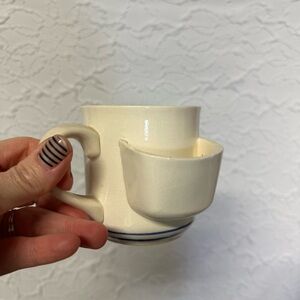 Vintage Tea Bag Holder Mug Blue Stripe Ceramic gift tea loverChadwick Miller